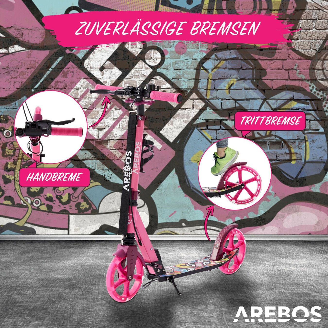 Veicoli per bambini: AREBOS Tretroller Pink – Nuovo e nell'imballaggio originale da Bottighofen venduto da zaap 2