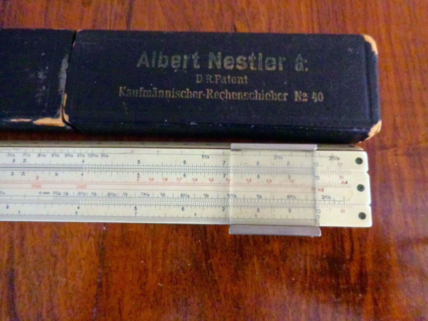 Taschenrechner: Rechenschieber Albert Nestler A.G Nr.40 – Gebraucht aus Wädenswil von  2