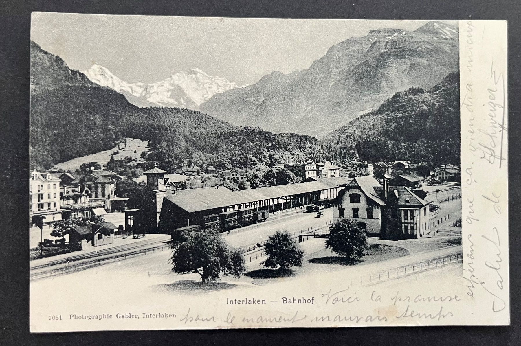 Ansichtskarten: Interlaken - Bahnhof,  1903 – Gebraucht aus Ostermundigen von DaxKarten-75