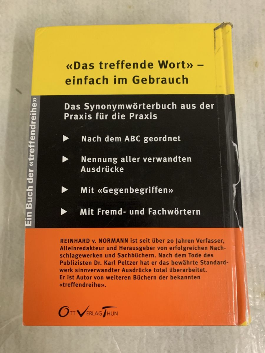 Livres: Synonymwörterbuch "Das treffende Wort" 27. Auflage – D'occasion à Erlenbach ZH par Ritschly 1