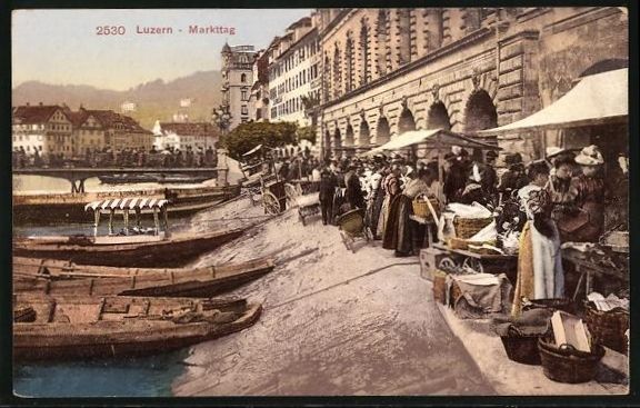 Cartes postales: AK Luzern, Markttag – D'occasion à Berlin par bartko-reher