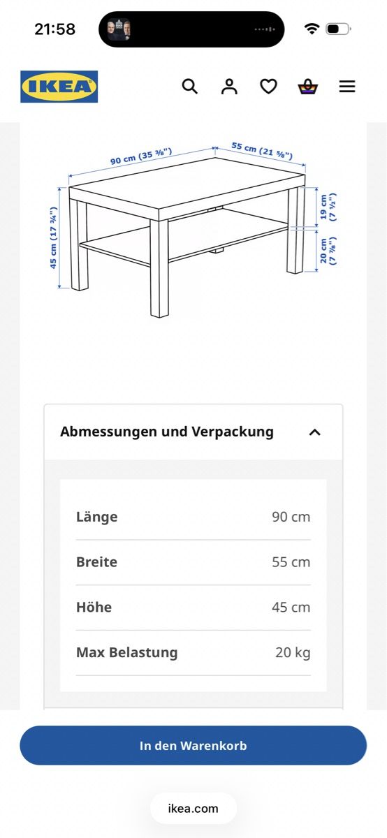Tables: Ikea Couchtisch Lack – D'occasion à Basel par Weggli1 2