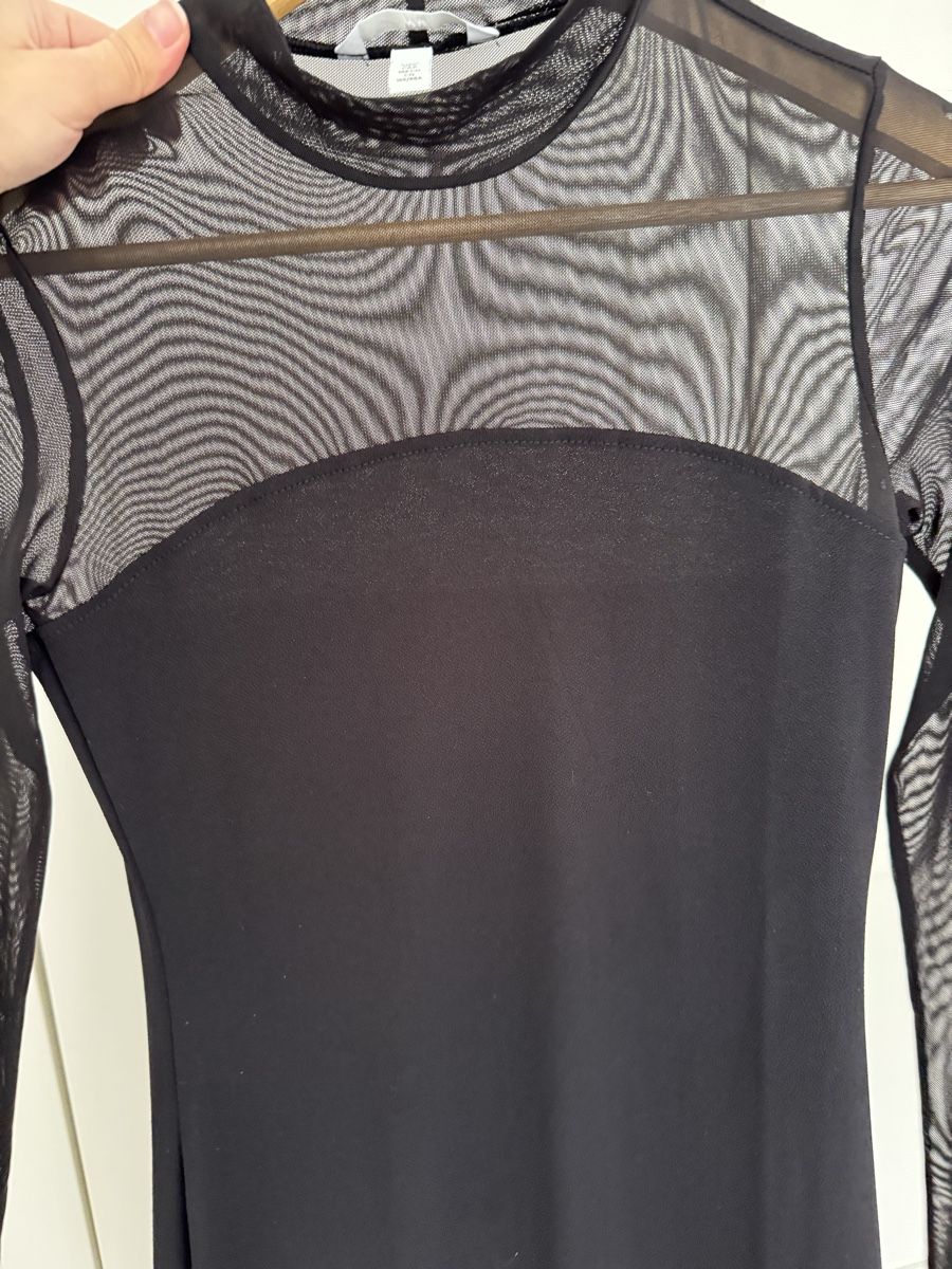Vestiti: Schickes, schwarzes Midikleid mit transparenten Aermel – Usato da Ostermundigen venduto da sil_kcw2 2