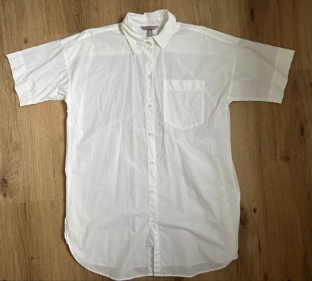 Oversized eH&M Tunika/Bluse, weiss, Gr. S, kurzarm