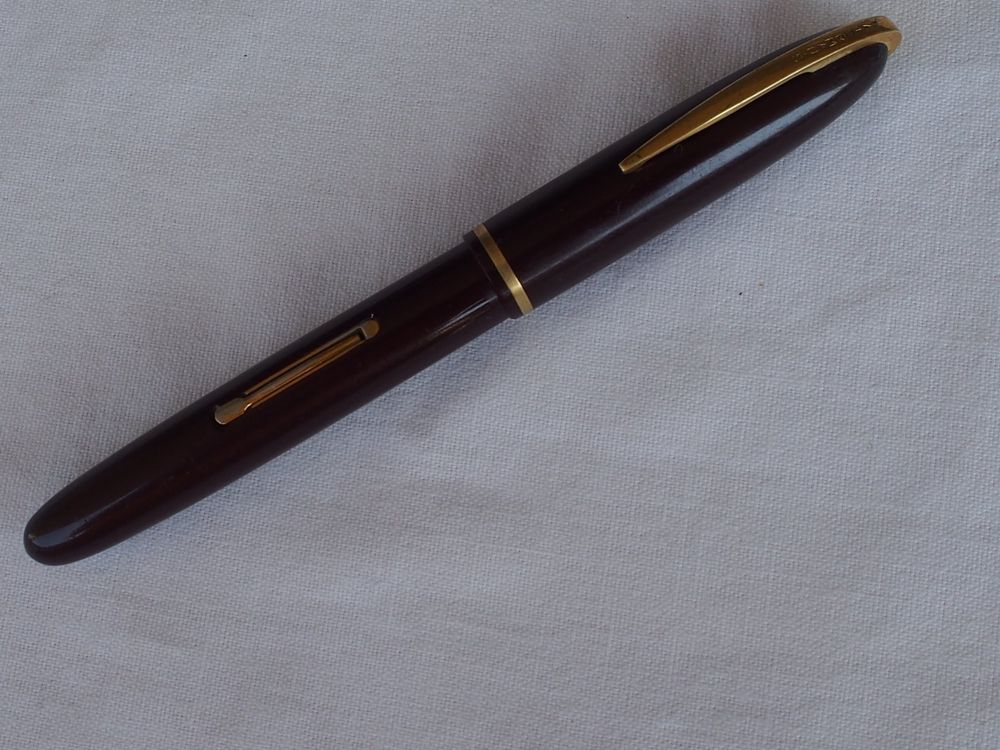 Stylo Plume Waterman Marron Moucheté - Modèle N204 - Plume Acier - Occasion Très Bon état