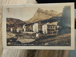 Photo Karte San Bernardino col pizzo d'uccello Gelaufen 1922