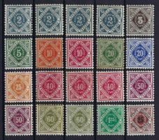 Württemberg 1906/16 Dienstmarken  postfrisch mit Falzspuren