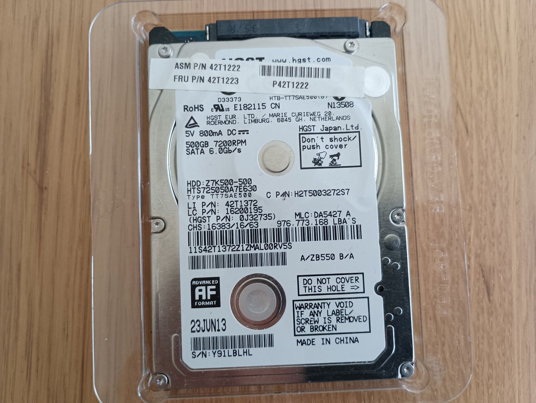 Hitachi Dischi rigidi: 2.5" SATA Harddisk Festplatte Hitachi 500GB – Usato da Basel venduto da Jbeu06