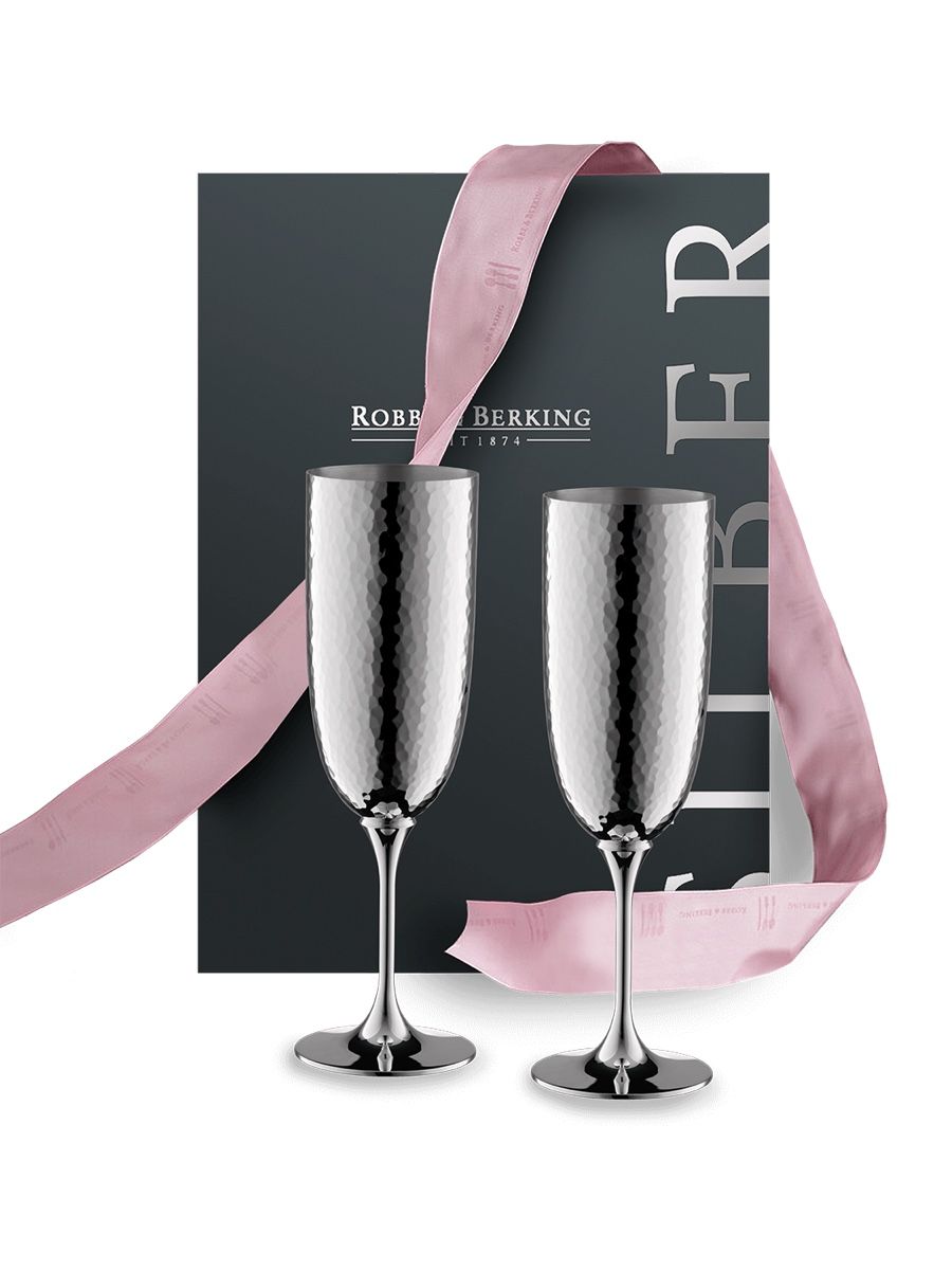 Robbe & Berking Gläser: Martelé Champagner-Geschenkset (90g versilbert) – Neu und originalverpackt aus Rotkreuz von luxury-onlineshop 4