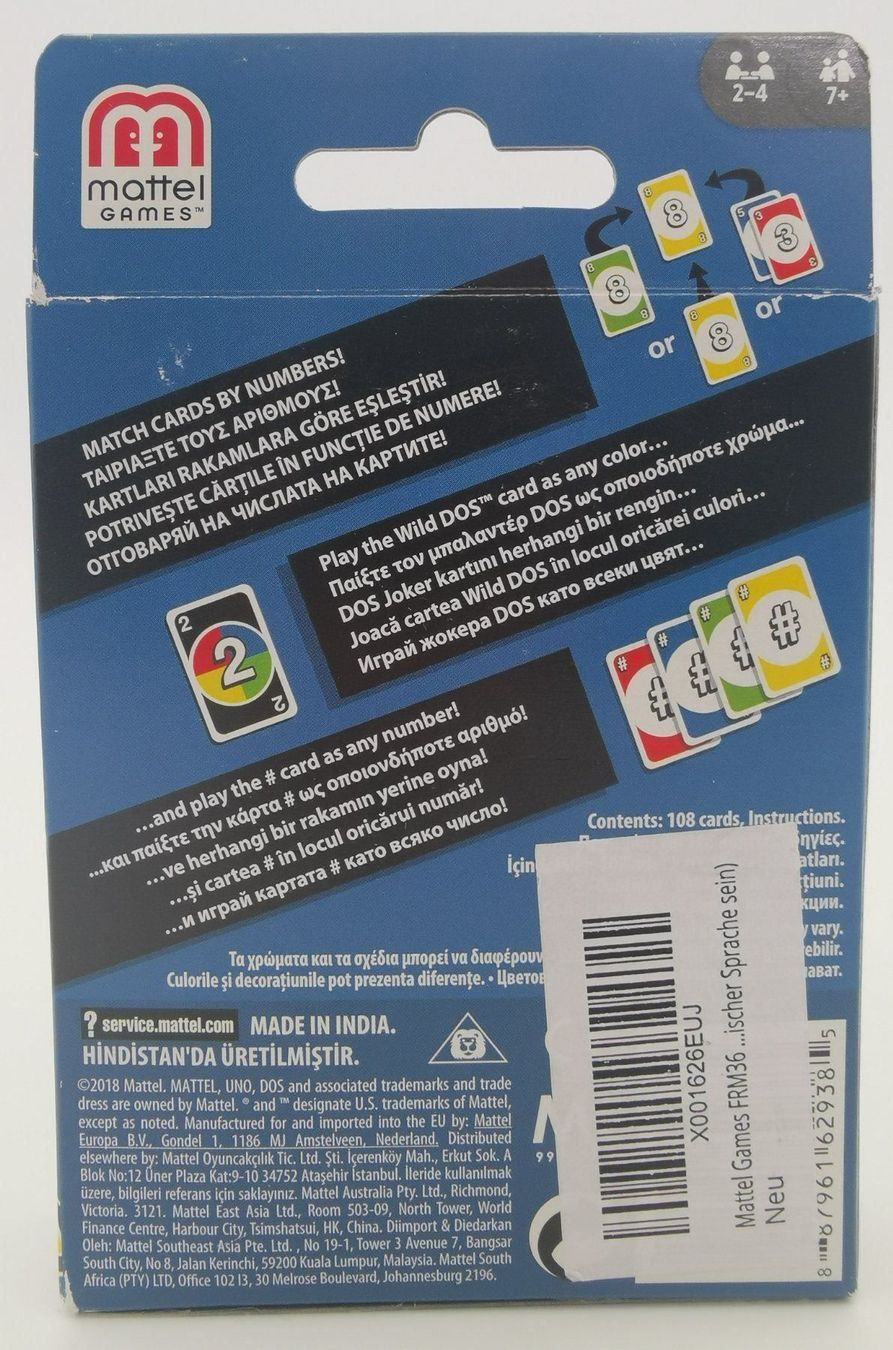 Giochi: UNO - DOS Kartenspiel – Nuovo e nell'imballaggio originale da Niederglatt ZH venduto da RetroBros 1