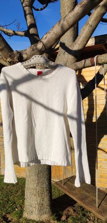 Pull blanc en maille "Esprit"