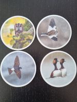 4 Stück Vogelwarte Glas- Untersetzer, Neu