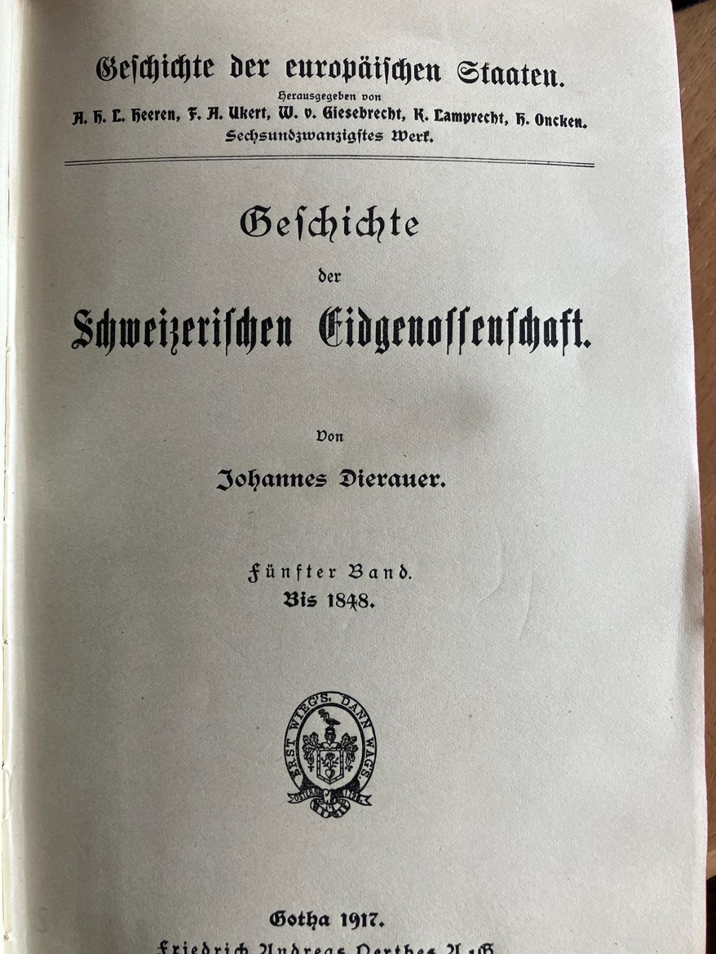 Bücher: Dierauer, Geschichte der schweizerischen Eidgenossenschaft – Gebraucht aus Männedorf von Amleto3 4