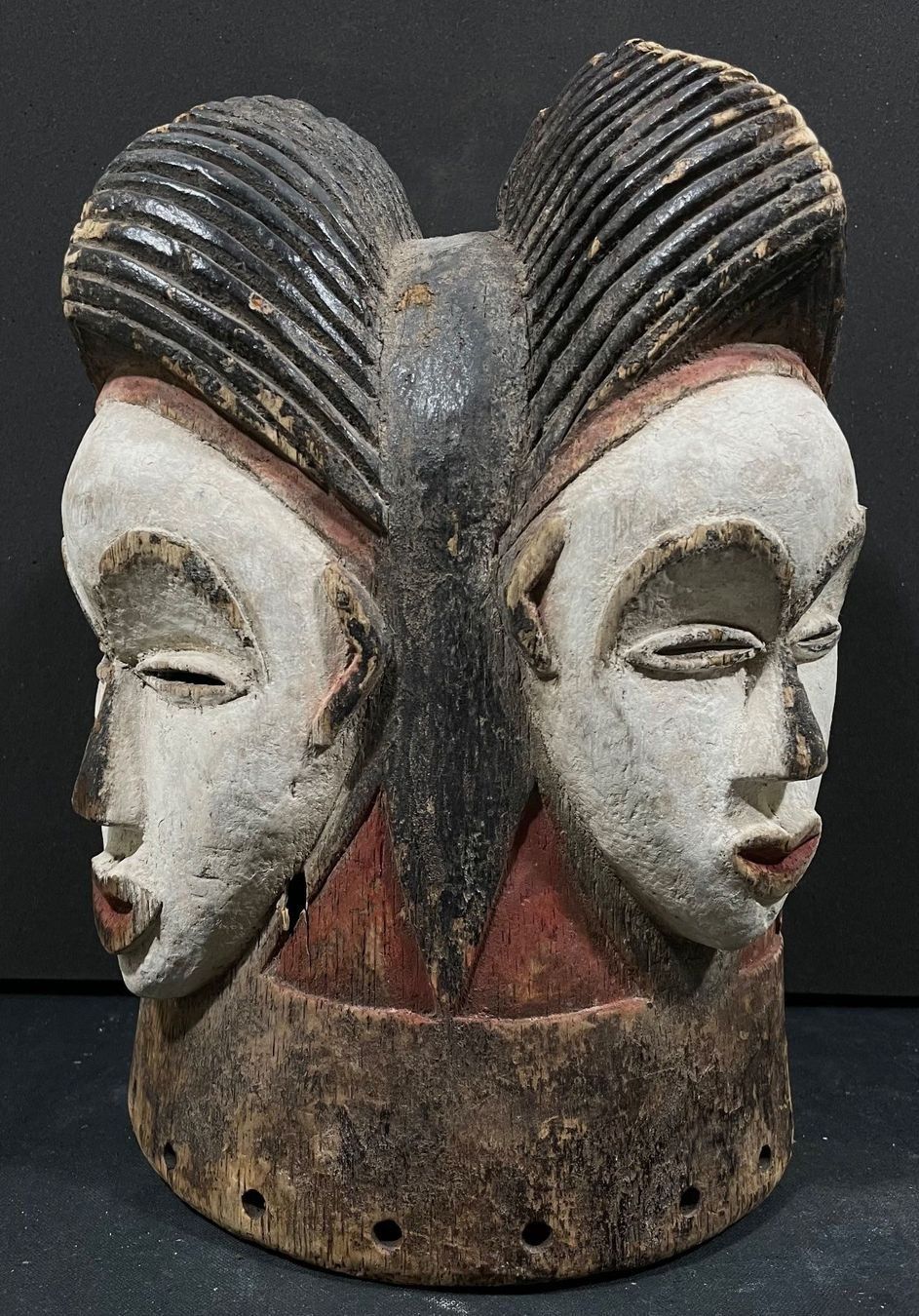 Internationale Kunst: 🛖 Magnificent Punu Gabon 4 heads mask 19-20 century 🛖 – Gebraucht aus Morges von 4WLS 3