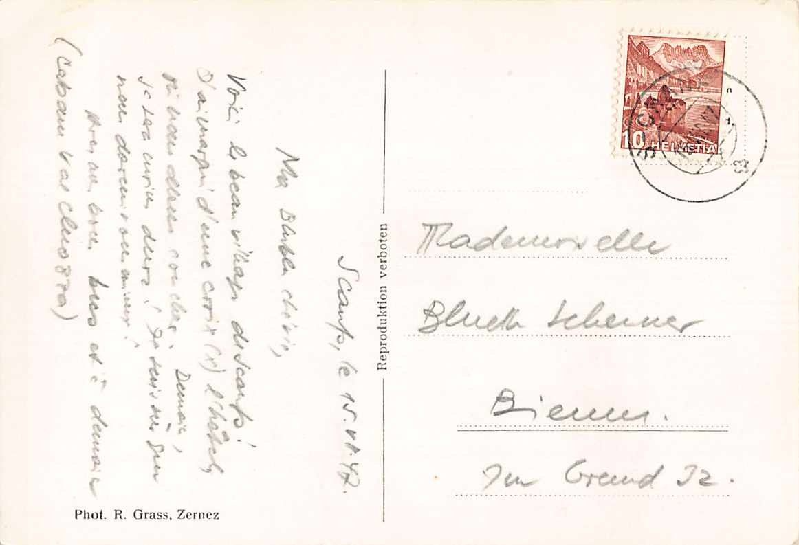 Cartes postales: GRUSS aus SCANFS, historische Ansichtskarte 1947 – D'occasion à Lufingen par philatelieshop 1