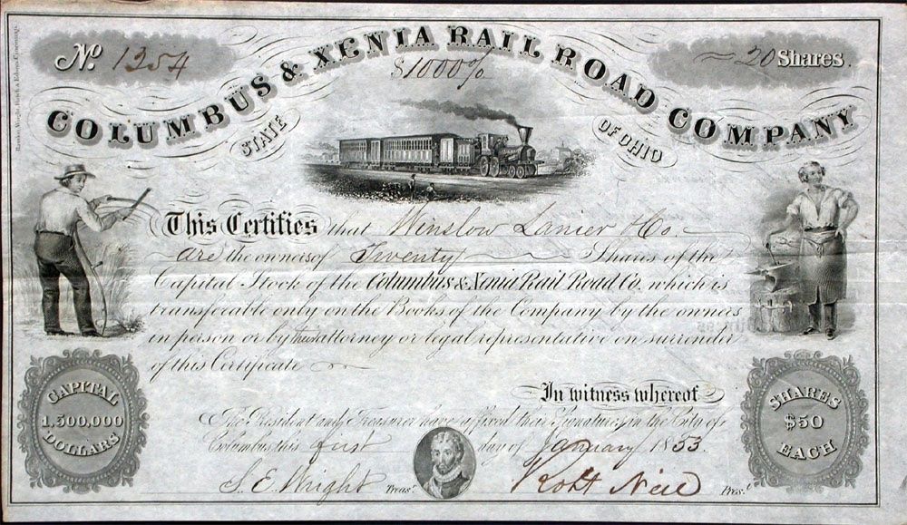Columbus & Xenia Railroad Company, Columbus - 1853 | Kaufen auf Ricardo