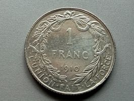 1 Franc 1910 Belgien - Silber 835/1000