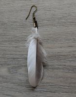 Boucle d'oreille plume véritable 🪶