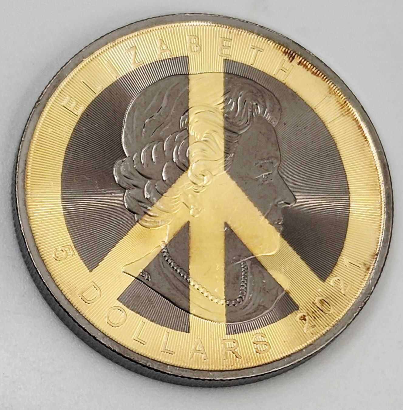 Canada Maple Leaf 1 Oz Silber 999.9 Peace Zeichen vergoldet (Gebraucht ...