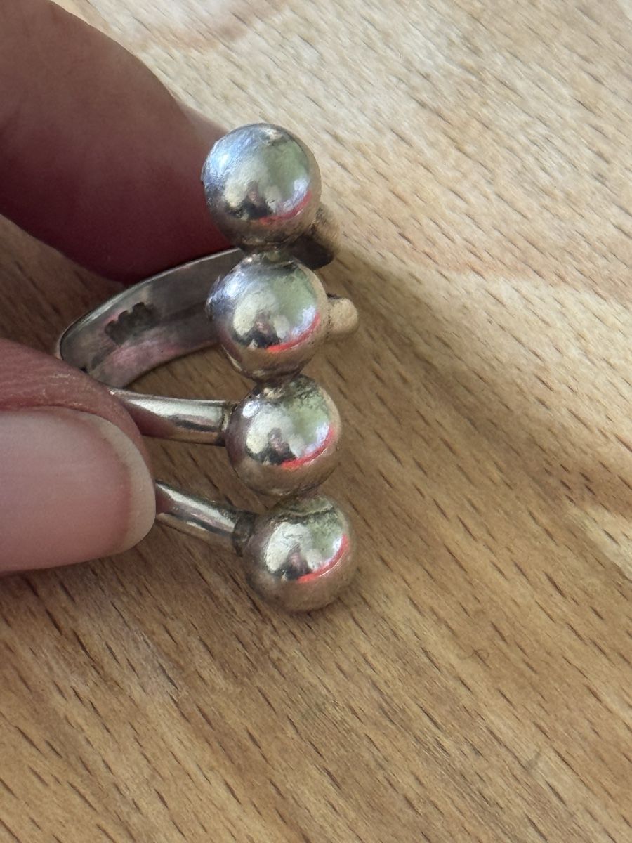 Anelli: Big Silver Tone Ball Ring - Statement Jewellery! 925 Silver – Usato da Zürich venduto da olalinda 5