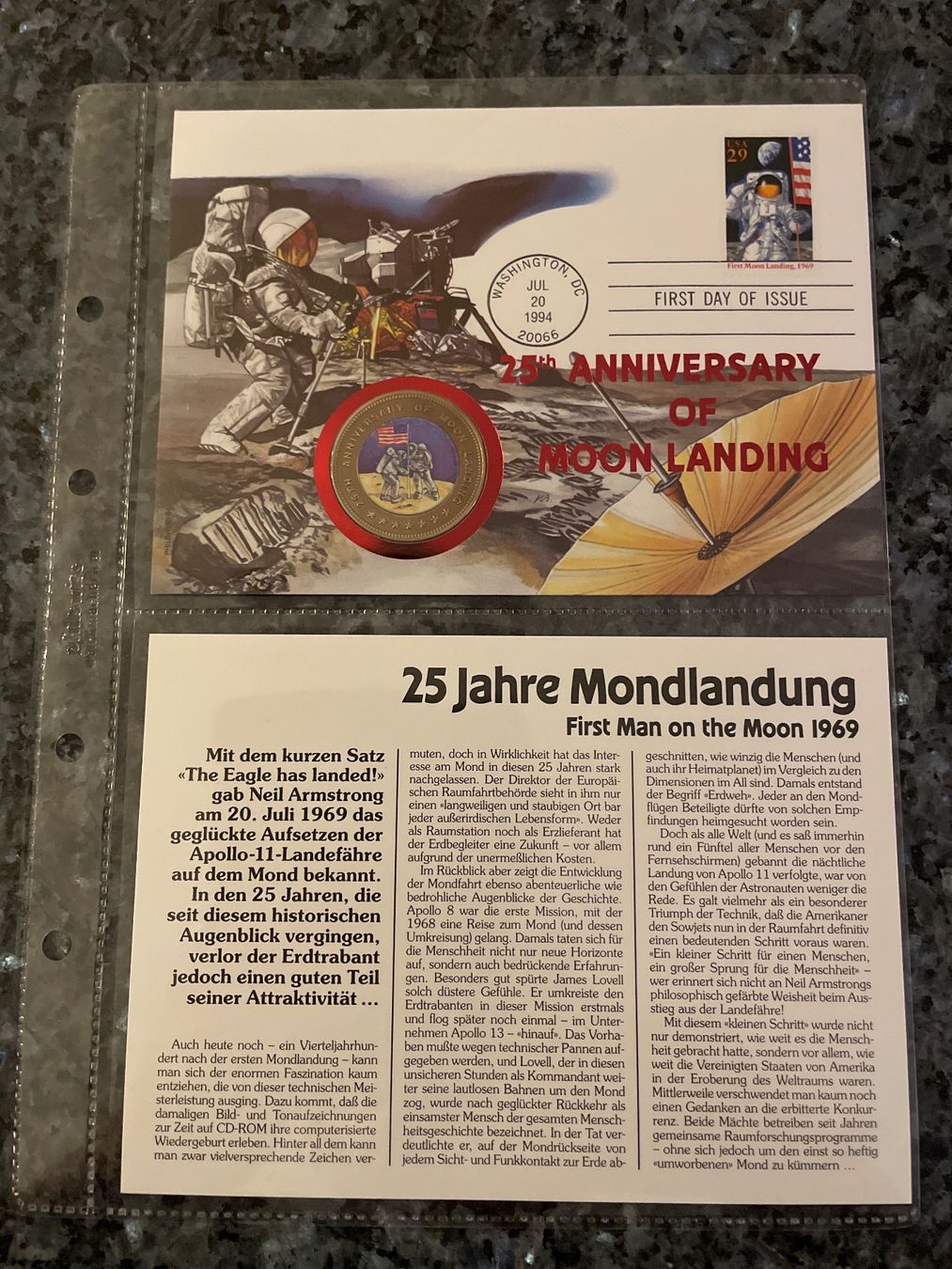 Tutti le monete: Numisbrief 25J Mondlandung – Nuovo (secondo la descrizione) da Schlossrued venduto da Julio25