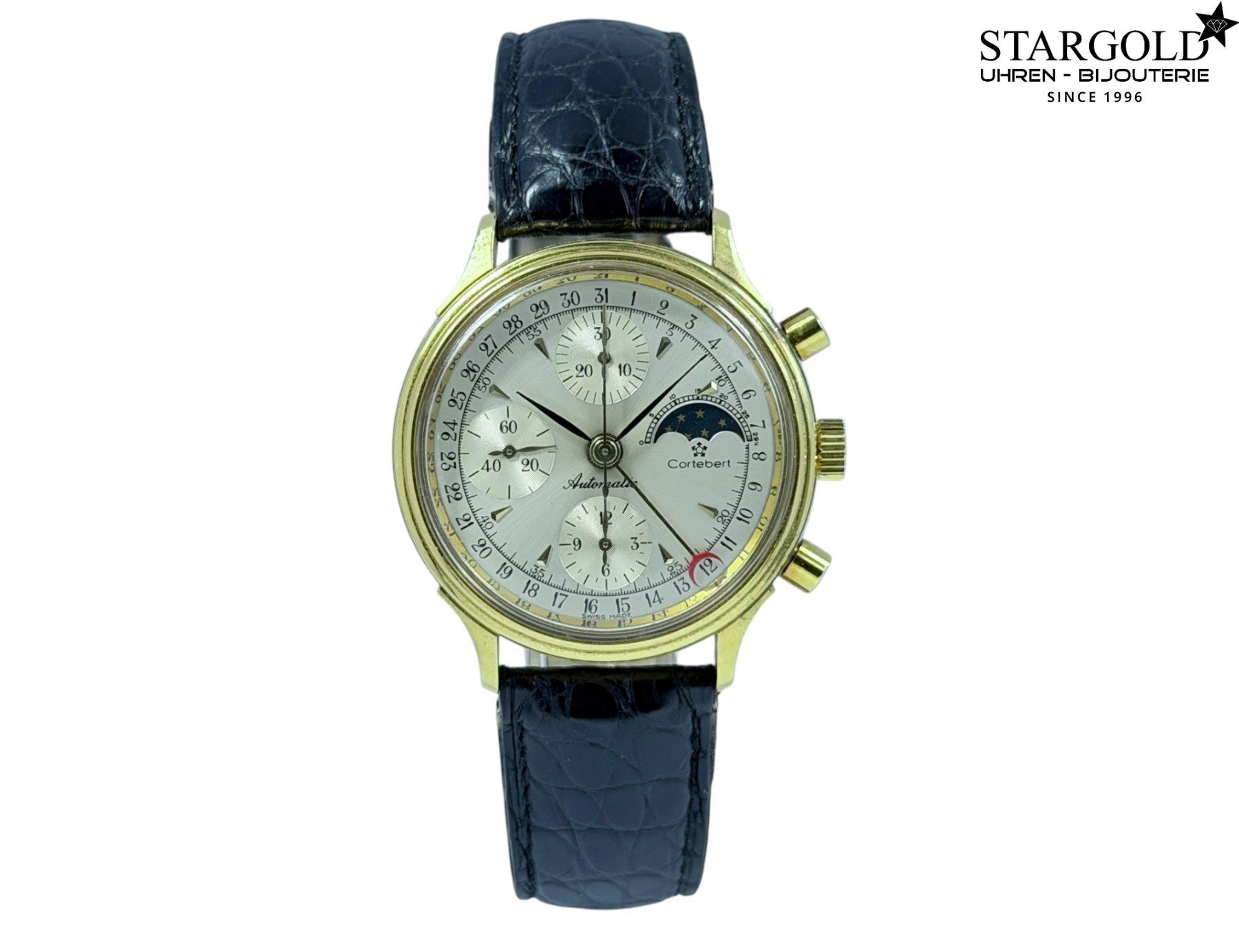 Orologi: Cortebert Lunar Mondphasen Chronograph - 77.400 – Usato da Zürich venduto da Stargold-Uhren
