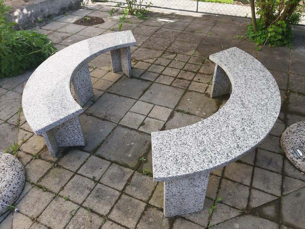 2x Sitzbank Gartenbank rund Granit Kaufen auf Ricardo