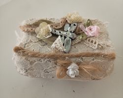 Shabby Chic Deko Eierschachtel 9x5cm