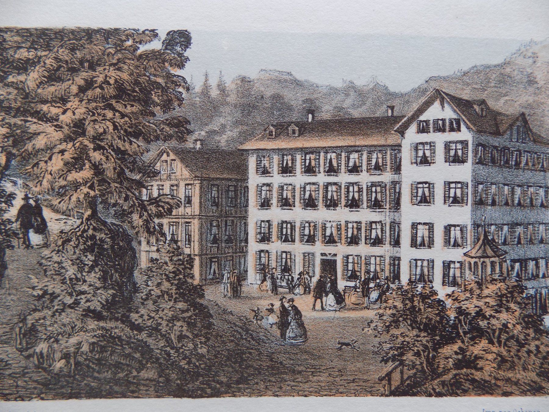 Incisioni: Bad Weissenburg getönte Lithographie – Usato da Risch venduto da Antikfee 2