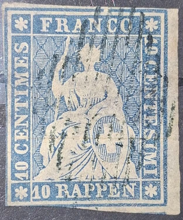 Alle Briefmarken: CH 1856 Strubel N° 23F SBK Fr. 1'300.-- – Gebraucht aus Monte Carasso von giave 2