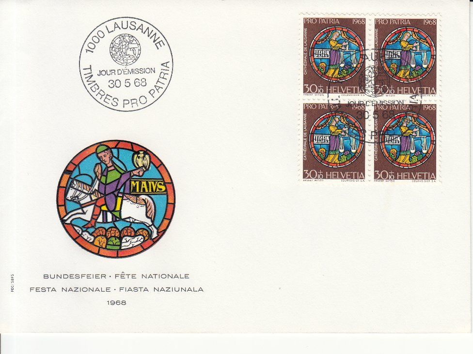 Alle Briefmarken: SBK B140.Ab1 im 4er-Block – Gebraucht aus Bürglen TG von StampGraf