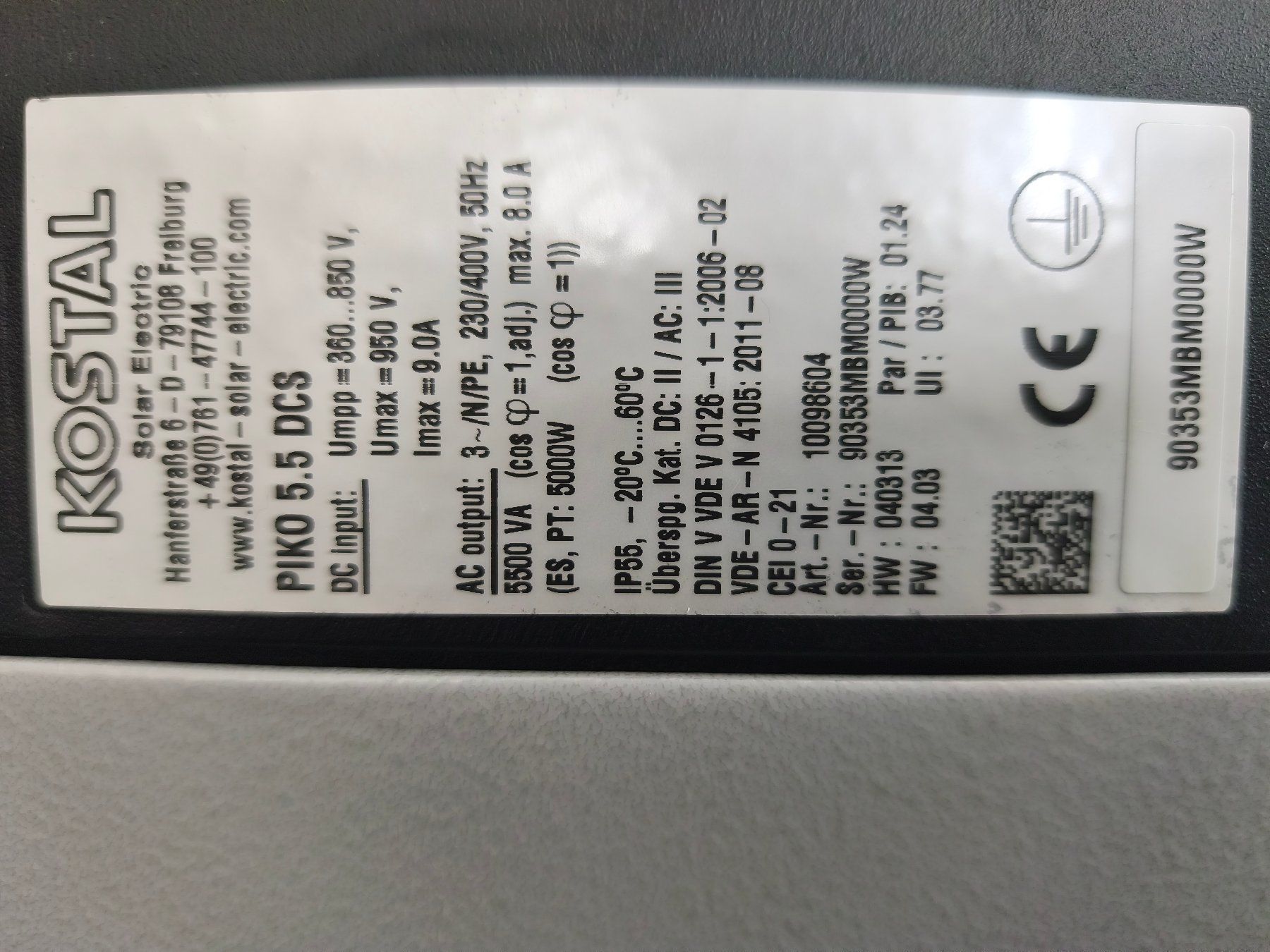 Kostal Inverter: Wechselrichter Kostal Piko 5.5 DCS – Nuovo e nell'imballaggio originale da Jegenstorf venduto da Juchlistock 5