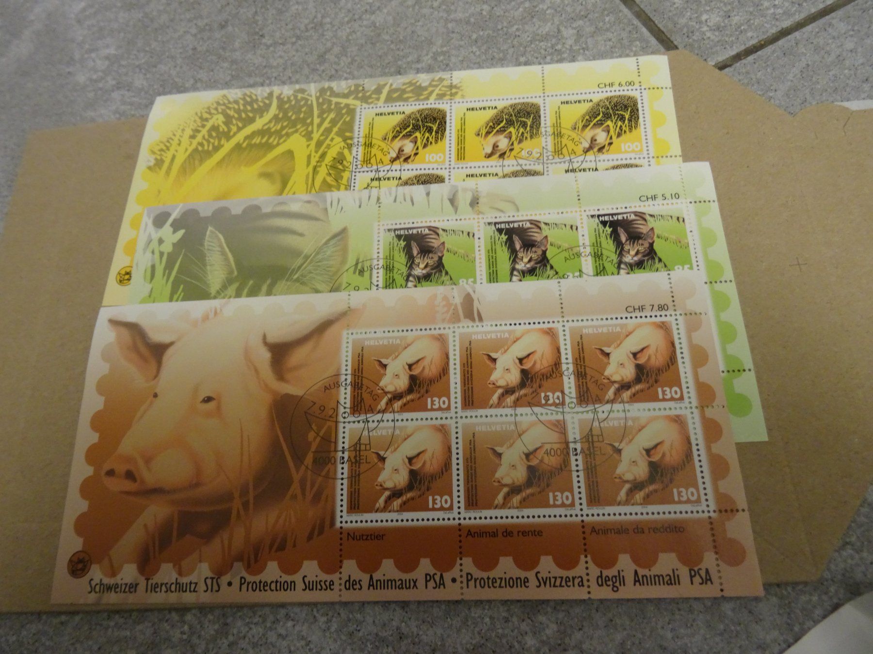 Tous les timbres: Schweizer Tierschutz KLEINBOGEN ET, Katze, Schwein, Igel – D'occasion à Olten par pechsisa1