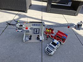 Playmobil Polizeistation mit Feuerwehrauto