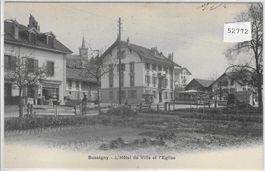 Bussigny - L'Hotel de Ville et l'Eglise - animee