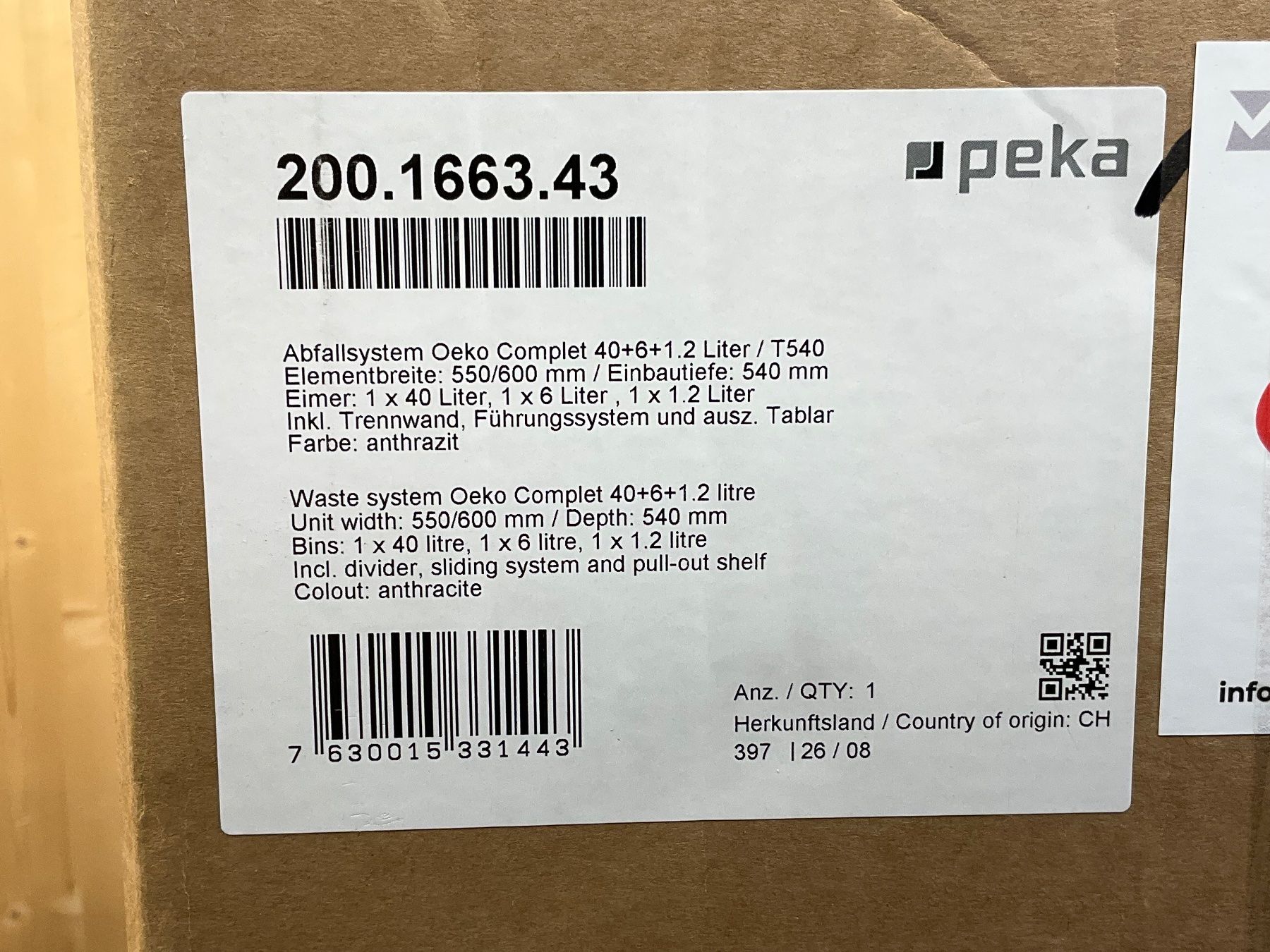 Cestini per rifiuti: 060 Peka Abfallsystem Oeko Complet 40+6+1.2 Liter anthrazit – Nuovo e nell'imballaggio originale da Derendingen venduto da Meisterstuecke 4
