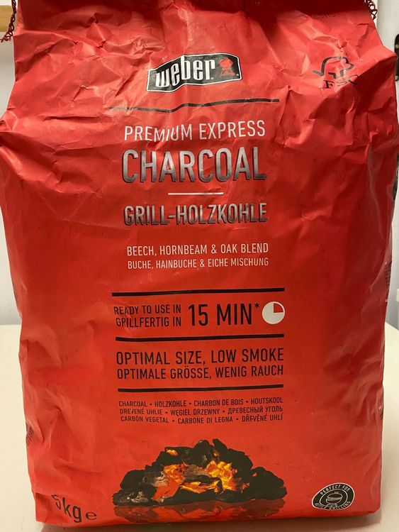 Carbonella Weber Premium 10 Kg - Miscela Faggio E Rovere, Accensione Rapida, Per Grigliate - Foto 2