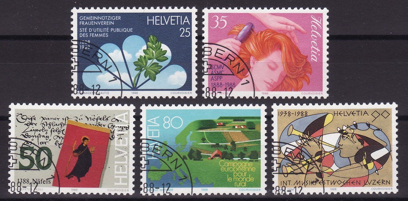Tutti i francobolli: Satz SBK-Nr. 758-762 Sonderpostmarken – Usato da Gränichen venduto da Teufenthaler