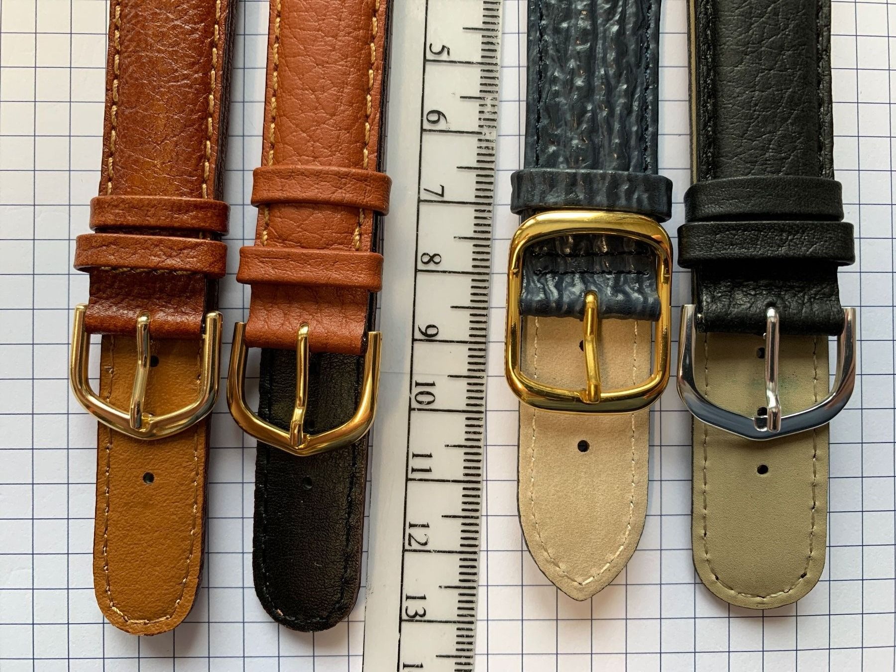 Bracciali & Braccialetti: 4 Stück 20mm Uhrenarmband Leder, extra lang – Nuovo (secondo la descrizione) da Courlevon venduto da Poleposition 4