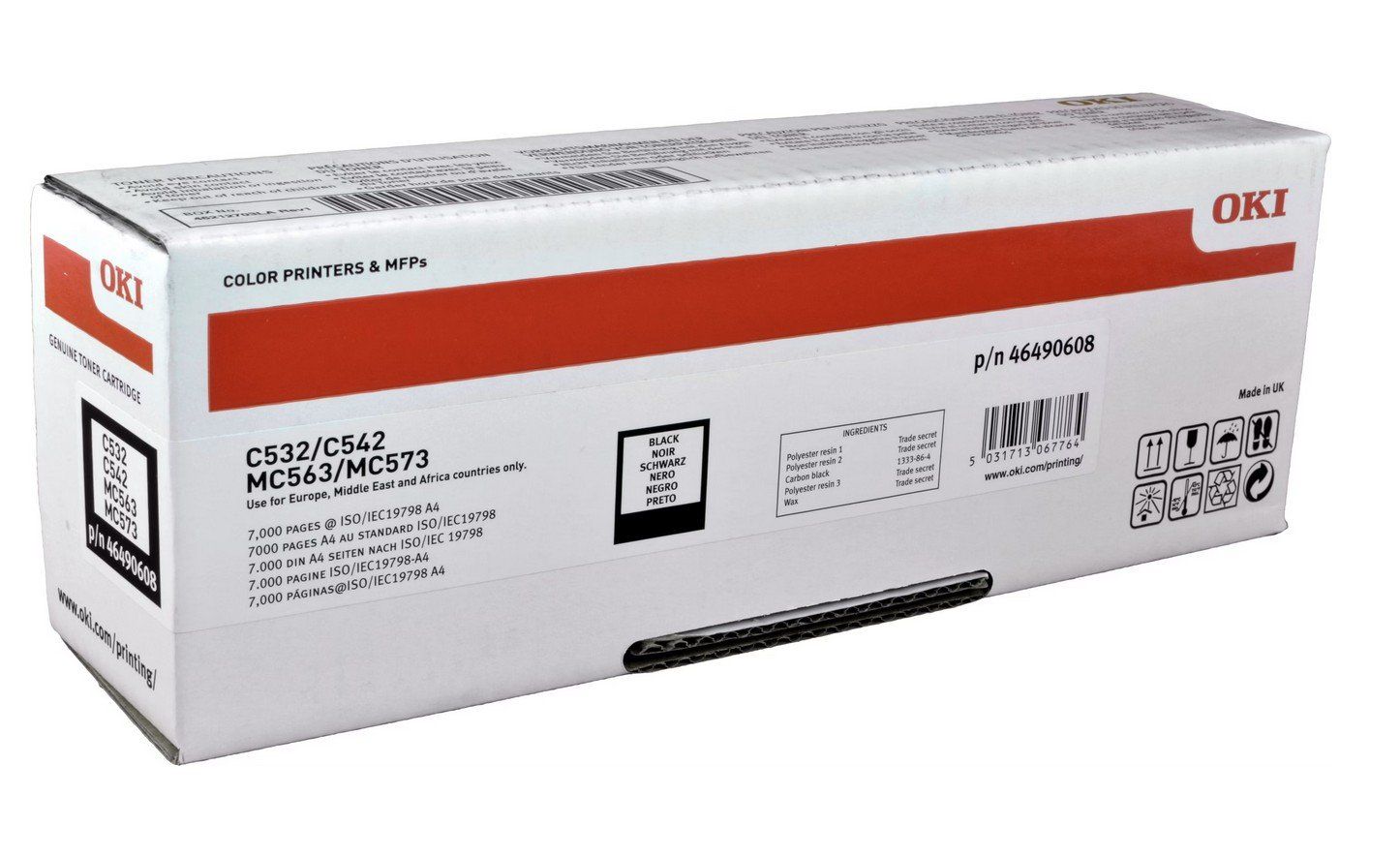 Oki Cartucce per stampanti & toner: OKI C532CN, C542DN, MC563dn, MC573dn black Toner, 46490608 – Nuovo e nell'imballaggio originale da Glattbrugg venduto da copytron
