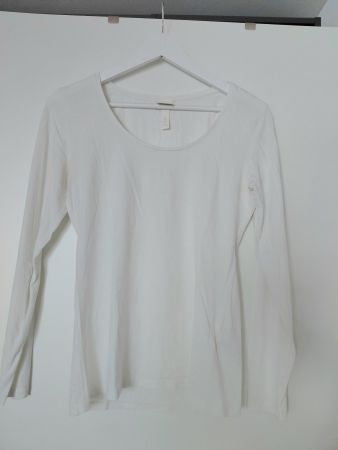 Weisses Basic Shirt Langarm von H&M