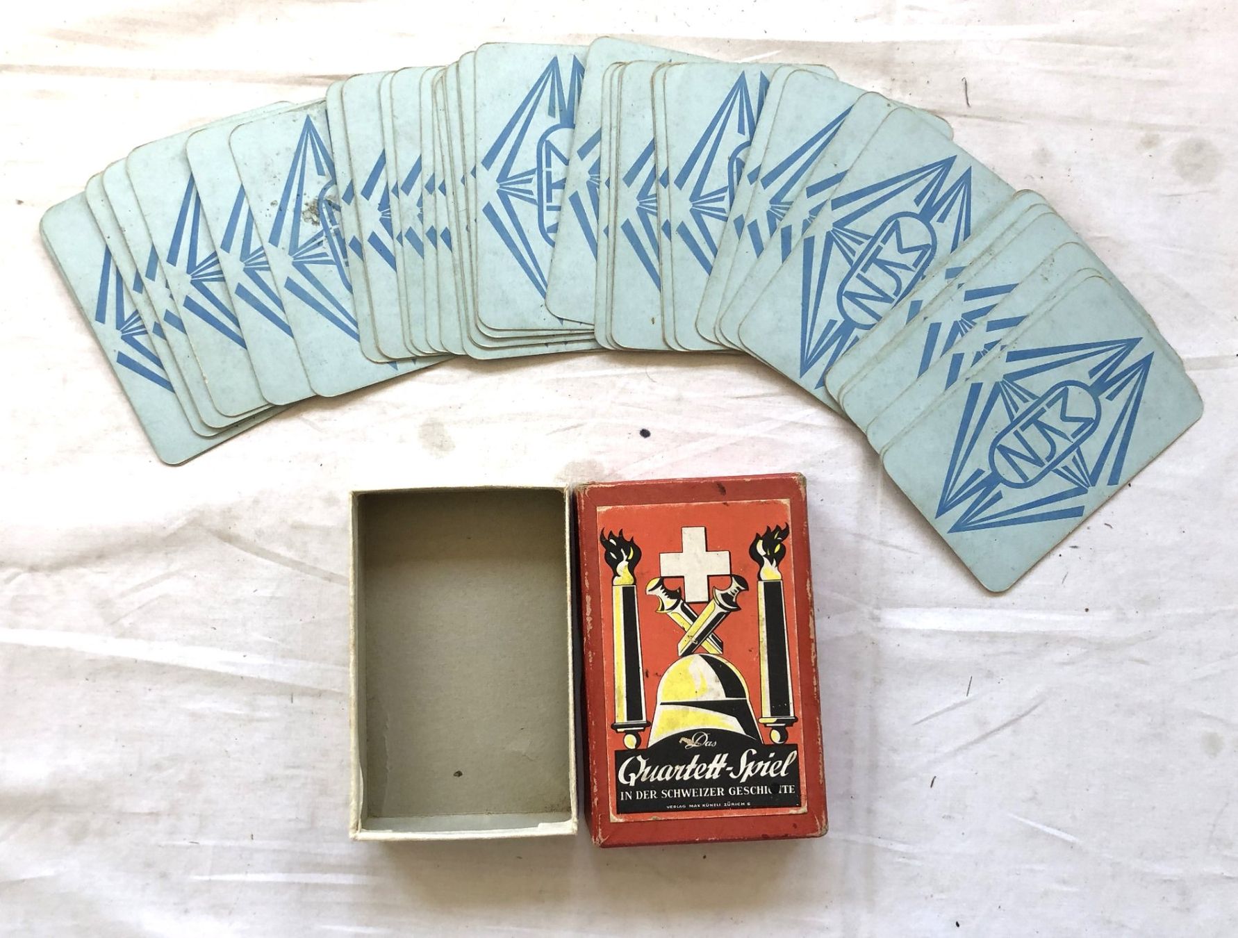 Spiele: Altes Quartett-Spiel der Schweizer Geschichte - um 1930 – Gebraucht aus Schaffhausen von durruti 6