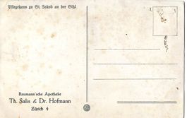 Reklame-Karte, Baumann'sche Apotheke Zürich, Th. Salis
