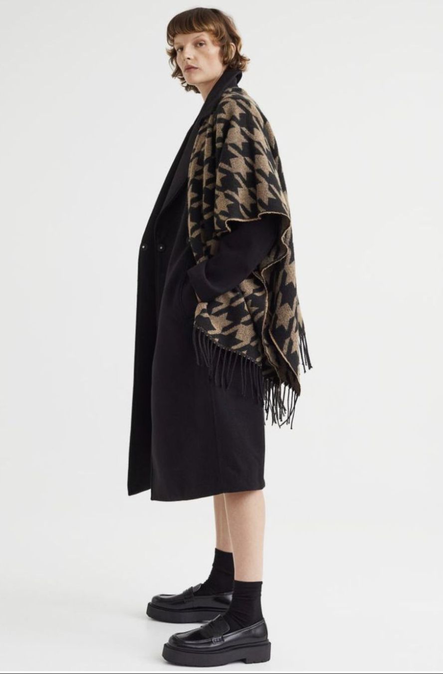 H&M Altro in Moda donna: Eleganter Cape mit Hahnentrittmuster – Usato da Zürich venduto da glueck9 1