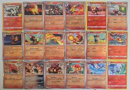 18 Pokémon Holo & Reverse Holo Karten – Feuer-Bundle, DE