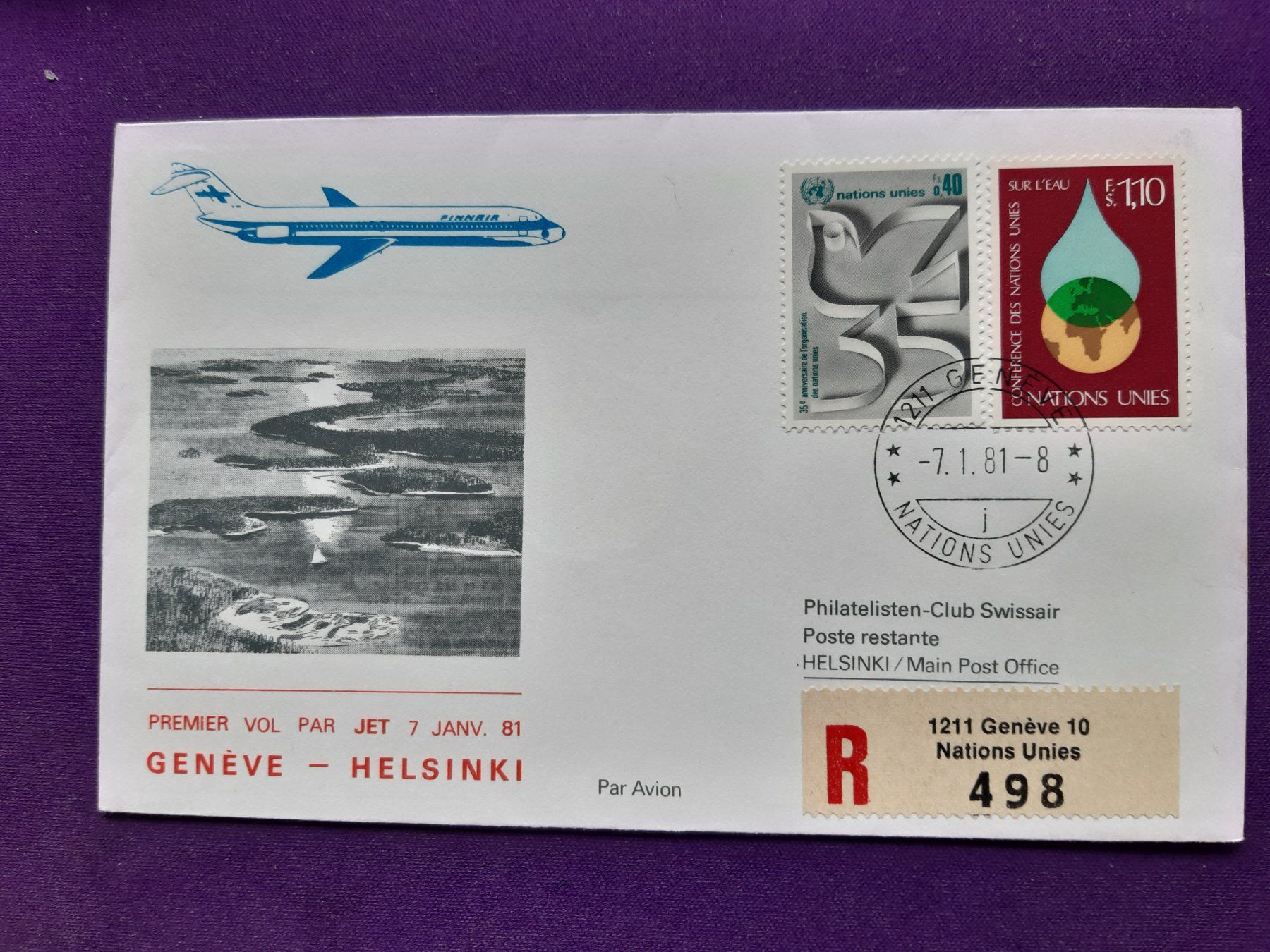 Tutti i francobolli: 9 UNO-Flugbriefe div. Destinationen siehe einzelne Bilder! – Nuovo (secondo la descrizione) da Wangs venduto da weisstannen01 1