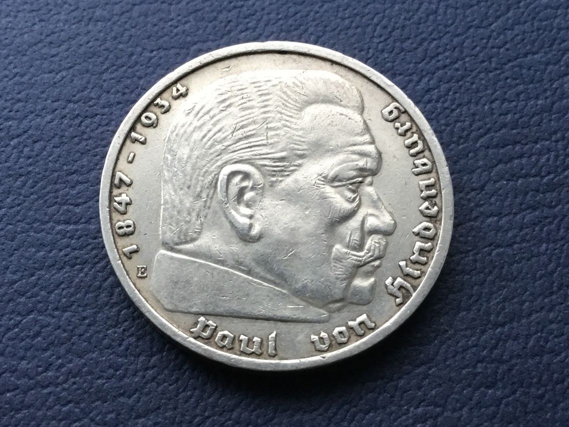 Tutti le monete: 5 Reichsmark 1939 E.     Sehr selten VZ +++ – Usato da St. Margrethen SG venduto da alfapeugeot10 4