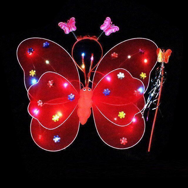 Costumi: Fee Kostüm |Märchen| mit Lichterkette - zwei teilig - rot – Nuovo e nell'imballaggio originale da Oensingen venduto da CSCollectors