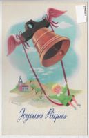 Joyeuses Paques - Fröhliche Ostern - Glocke und Kirche