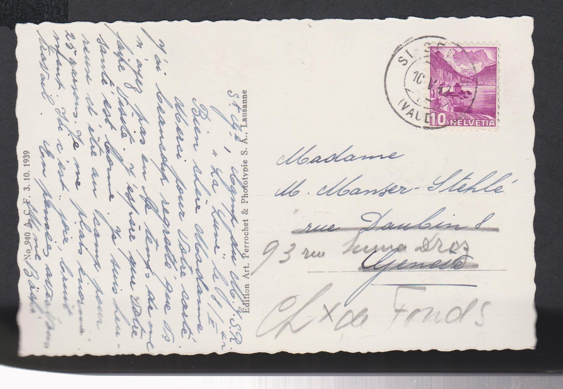 Cartoline postali: St. George  VD   :   alte Ansichtskarte von 1942 – Usato da Vitznau venduto da Ropaku 1